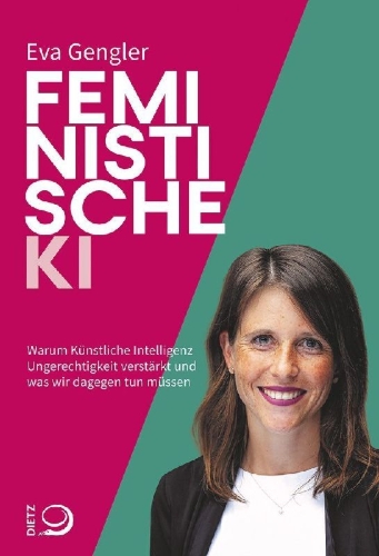 Buchcover und Innenansicht für das Buch: Feministische KI