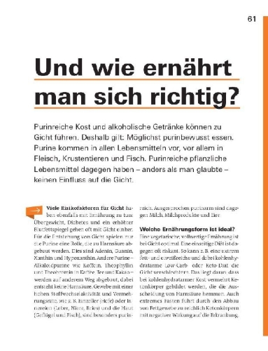 Buchcover und Innenansicht für das Buch: Gut essen bei Gicht