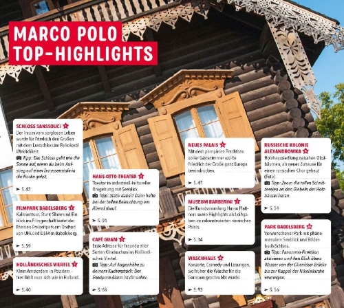 Buchcover und Innenansicht für das Buch: MARCO POLO Reiseführer Potsdam