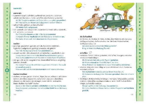 Buchcover und Innenansicht für das Buch: Sag es besser! Das Grundschulwörterbuch Synonyme
