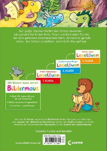 Buchcover und Innenansicht für das Buch: Bildermaus - Der geheime Drachenschatz