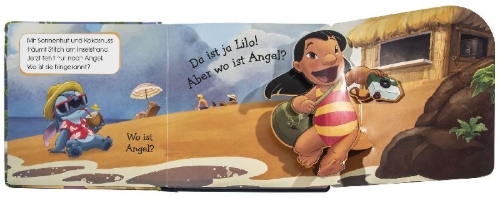 Buchcover und Innenansicht für das Buch: Mein Pop-up-Buch zum Staunen. Disney Stitch