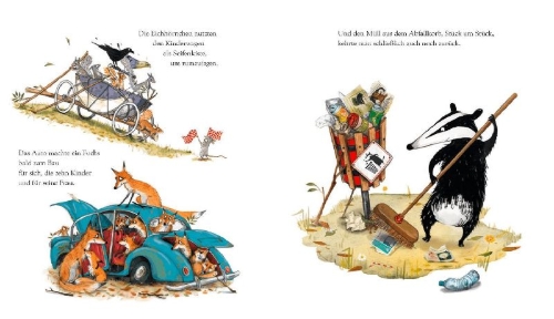 Buchcover und Innenansicht für das Buch: Viel zu viel Zeug!