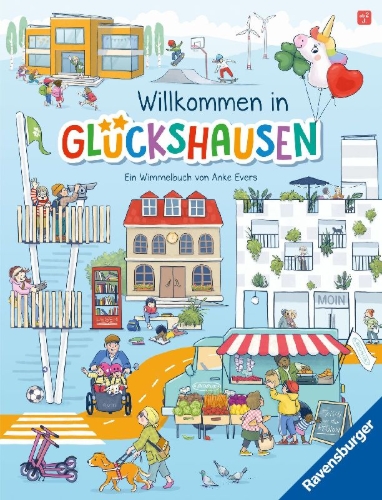 Buchcover und Innenansicht für das Buch: Willkommen in Glückshausen