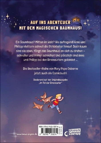 Buchcover und Innenansicht für das Buch: Dinosaurs Before Dark Graphic Novel (Magic Tree House)