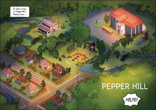 Buchcover und Innenansicht für das Buch: Dinosaurs Before Dark Graphic Novel (Magic Tree House)