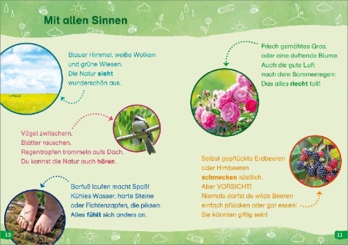 Buchcover und Innenansicht für das Buch: WAS IST WAS Erstes Lesen easy! Band 11. Raus in die Natur