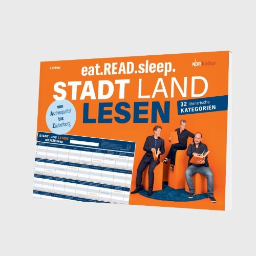 Buchcover und Innenansicht für das Buch: Stadt, Land, Lesen - eat.READ.sleep-Edition