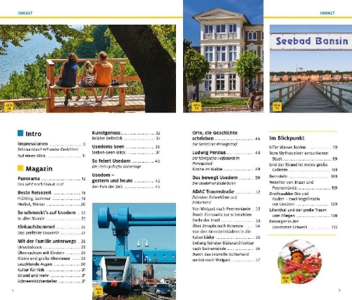 Buchcover und Innenansicht für das Buch: ADAC Reiseführer plus Usedom