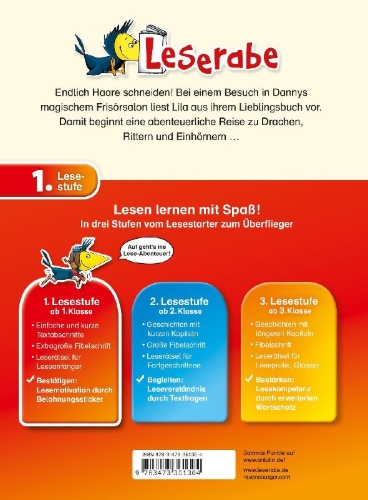 Buchcover und Innenansicht für das Buch: Der magische Frisör - Leserabe 1. Klasse - Erstlesebuch für Kinder ab 6 Jahren