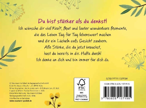 Buchcover und Innenansicht für das Buch: Ich wünsche dir Kraft für jeden Tag