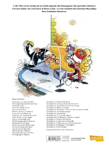 Buchcover und Innenansicht für das Buch: Mortadelo y Filemon: El antidoto