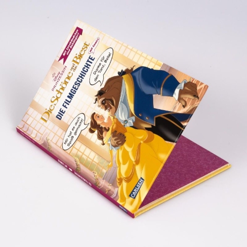 Buchcover und Innenansicht für das Buch: Disney: Die Schöne und das Biest  - Die Filmgeschichte mit Comics