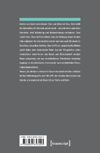 Buchcover und Innenansicht für das Buch: Sinn und Sinne im Tanz