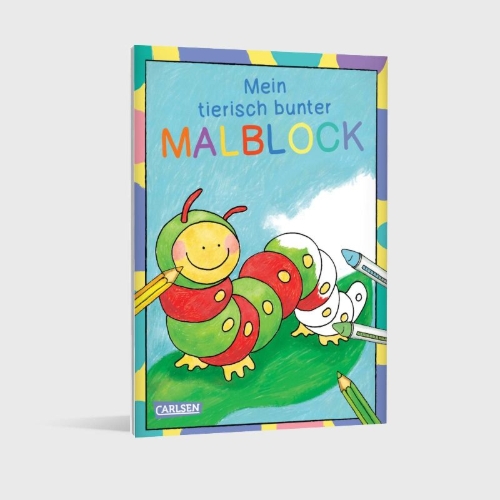 Buchcover und Innenansicht für das Buch: Mein tierisch bunter Malblock