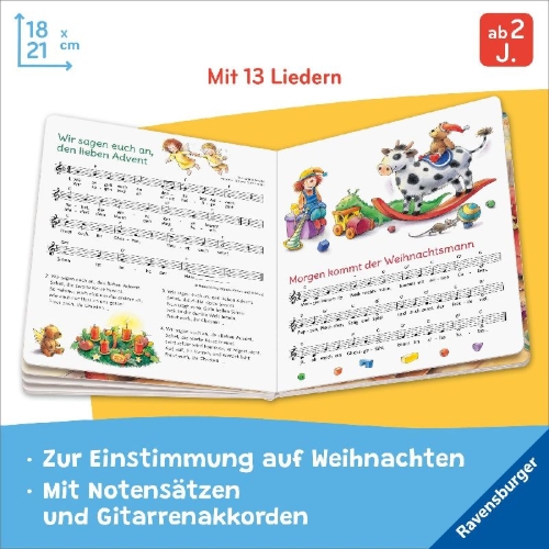 Buchcover und Innenansicht für das Buch: Meine liebsten Weihnachtslieder