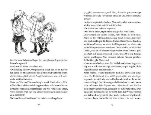Buchcover und Innenansicht für das Buch: Madicken och Junibackens Pims