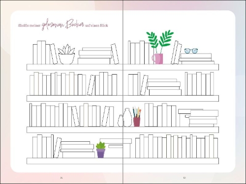 Buchcover und Innenansicht für das Buch: Mein Buchjournal. One Book a Day keeps reality away