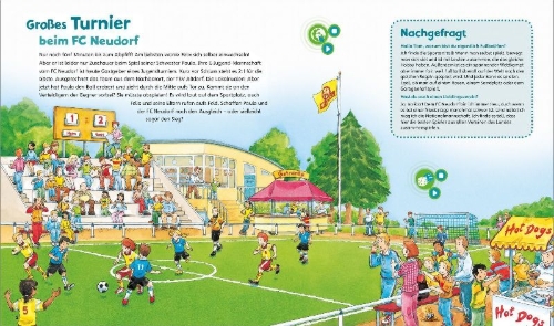 Buchcover und Innenansicht für das Buch: BOOKii® WAS IST WAS Junior Auf geht´s zum Fußball!