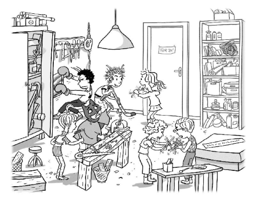 Buchcover und Innenansicht für das Buch: Ellas Klasse und die gigantische Weihnachtsfeier