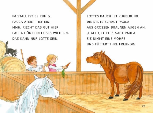 Buchcover und Innenansicht für das Buch: Leseprofis - GROSSBUCHSTABEN: EIN FOHLEN NAMENS SCHNUPPE, 1. Klasse