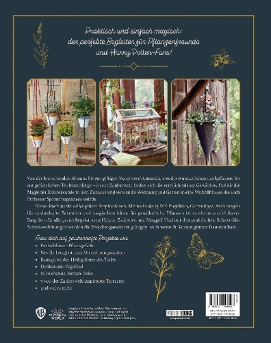 Buchcover und Innenansicht für das Buch: Harry Potter: Herbology Magic - Botanical Projects, Terrariums, and Gardens Inspired by the Wizarding World