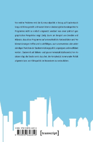 Buchcover und Innenansicht für das Buch: Klimapolitik in der Stadtentwicklung