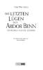 Buchcover und Innenansicht für das Buch: The Last Lies of Ardor Benn