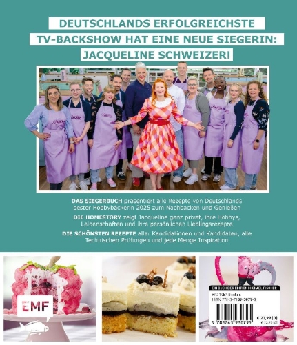 Buchcover und Innenansicht für das Buch: Das große Backen - Das Siegerbuch 2025/2026