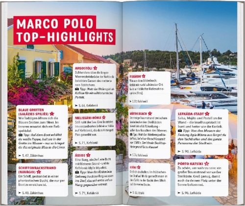 Buchcover und Innenansicht für das Buch: MARCO POLO Reiseführer Zákinthos, Itháki, Kefalloniá, Léfkas