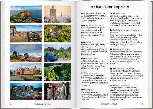 Buchcover und Innenansicht für das Buch: Baedeker SMART Reiseführer Schottland