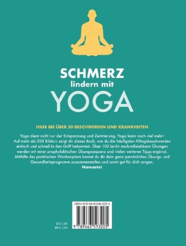 Buchcover und Innenansicht für das Buch: Schmerz Lindern Mit Yoga