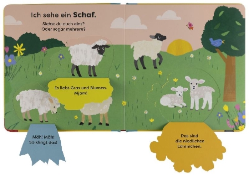 Buchcover und Innenansicht für das Buch: Mein erstes Natur-Entdeckerbuch. Da! Eine Kuh
