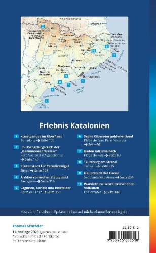 Buchcover und Innenansicht für das Buch: MICHAEL MÜLLER Reiseführer Katalonien