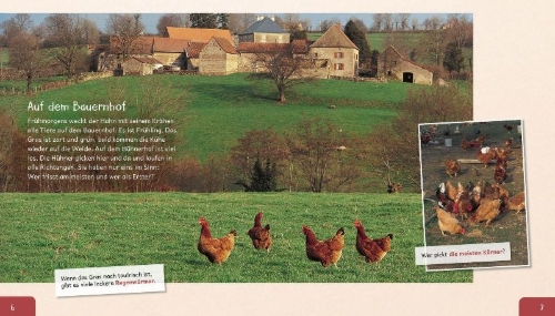Buchcover und Innenansicht für das Buch: Meine große Tierbibliothek: Das Huhn