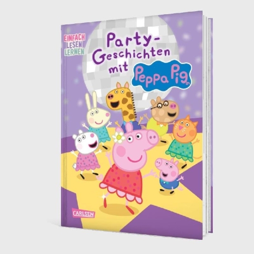 Buchcover und Innenansicht für das Buch: Peppa Wutz: Party-Geschichten mit Peppa Pig