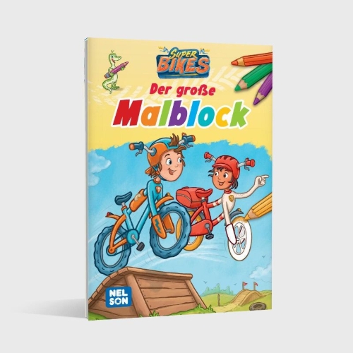 Buchcover und Innenansicht für das Buch: SUPERBIKES Der große Malblock