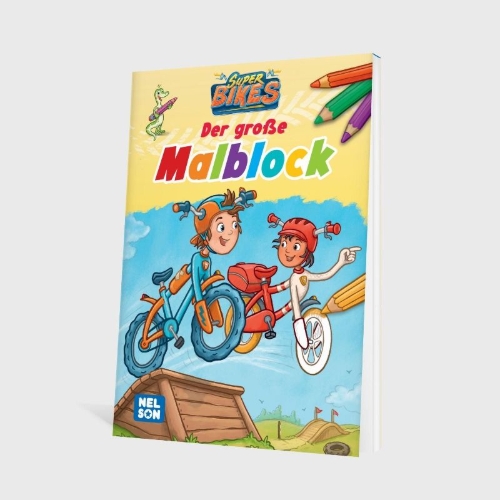 Buchcover und Innenansicht für das Buch: SUPERBIKES Der große Malblock