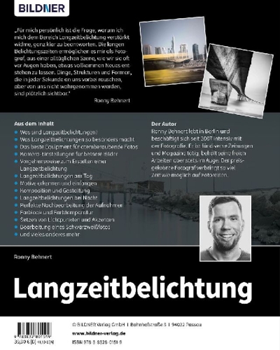 Buchcover und Innenansicht für das Buch: Langzeitbelichtung