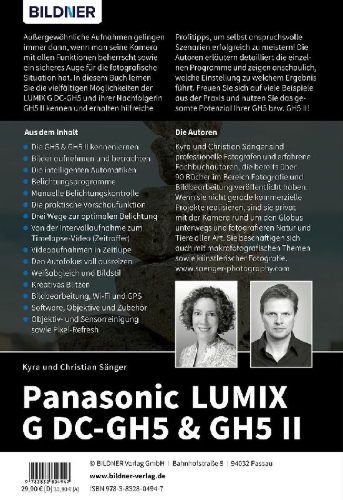 Buchcover und Innenansicht für das Buch: Panasonic Lumix G DC-GH5 & GH5 II