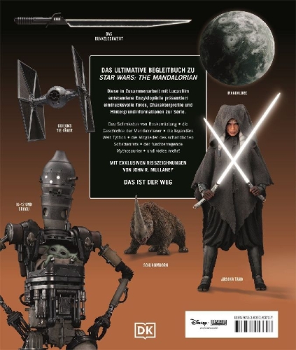 Buchcover und Innenansicht für das Buch: Star Wars The Mandalorian Die illustrierte Enzyklopädie
