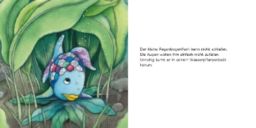 Buchcover und Innenansicht für das Buch: Schlaf gut, kleiner Regenbogenfisch (kleine Pappe)