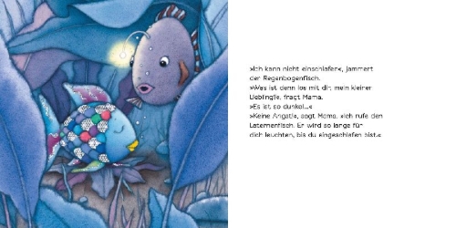 Buchcover und Innenansicht für das Buch: Schlaf gut, kleiner Regenbogenfisch (kleine Pappe)