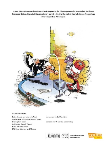 Buchcover und Innenansicht für das Buch: Mortadelo y Filemon: La máquina del cambiazo