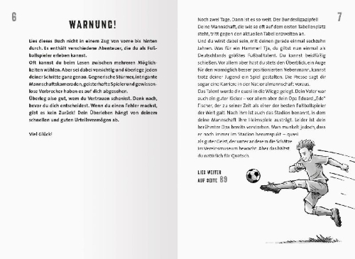 Buchcover und Innenansicht für das Buch: Das Fußball-Geisterspiel der 1000 Gefahren