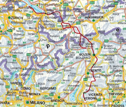 Buchcover und Innenansicht für das Buch: Alpenüberquerung Fernwanderweg E5, Rother Wanderführer