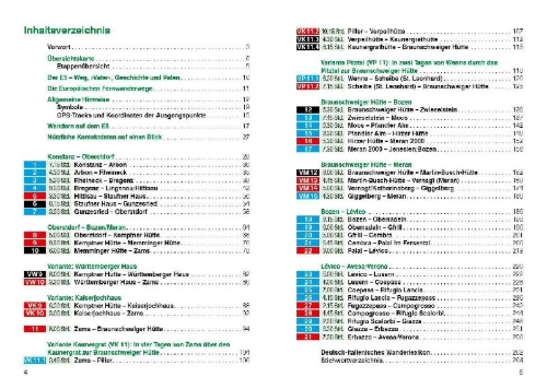 Buchcover und Innenansicht für das Buch: Alpenüberquerung Fernwanderweg E5, Rother Wanderführer