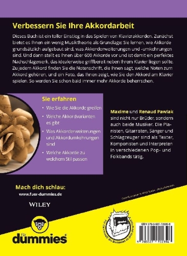 Buchcover und Innenansicht für das Buch: Klavierakkorde für Dummies