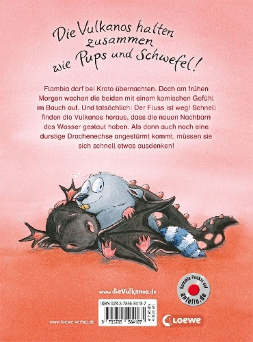 Buchcover und Innenansicht für das Buch: Die Vulkanos vertreiben die Drachenechse!