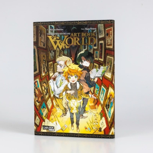 Buchcover und Innenansicht für das Buch: Yakusoku no Neverland ART BOOK WORLD